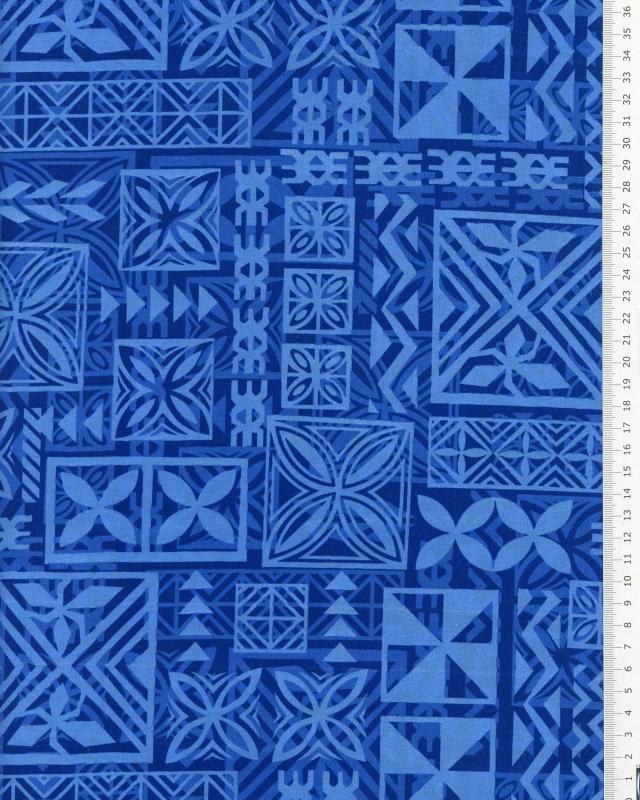 Polynesian fabric TANE Blue - Tissushop